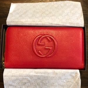 Gucci Red Wallet with tassel